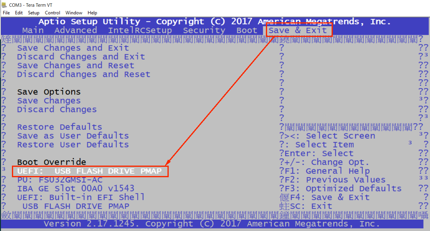 Обновление bios через efi shell